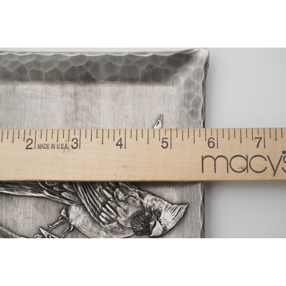 American Forging Hand Hammered Aluminum Hors D'oeuvre Appetizer Tray 6" x 9" - Picture 4 of 5